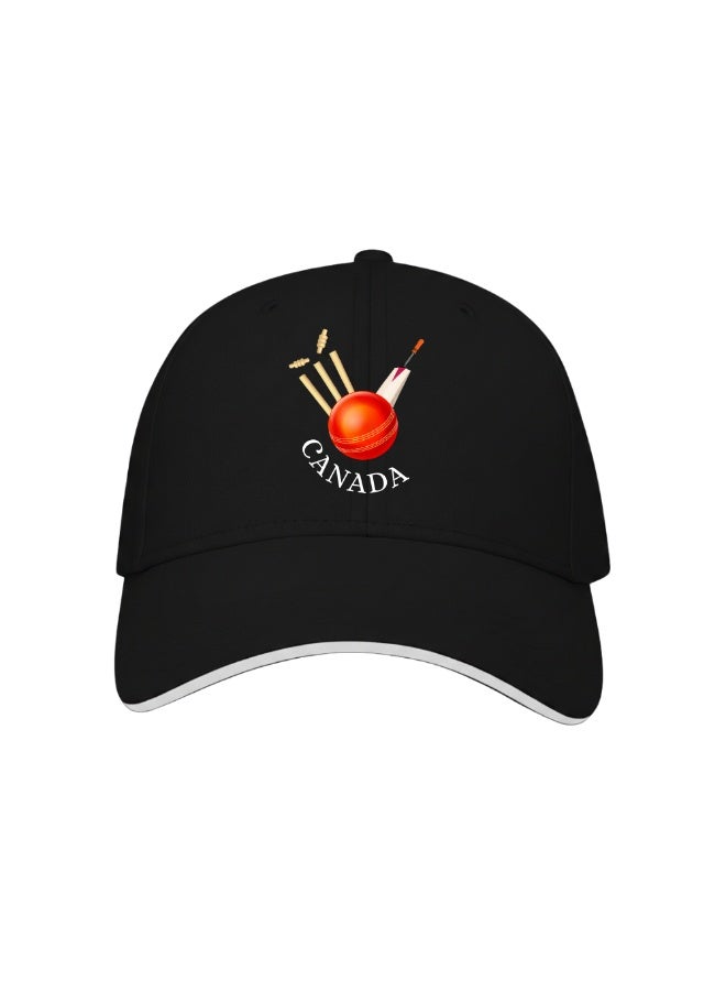 PRINTSHOP4ME Canada Cricket Sports Cap For Men | Adjustable Metal Buckle Design | Lightweight Baseball Style Headwear For Outdoor And Everyday Casual Wear - Image 1